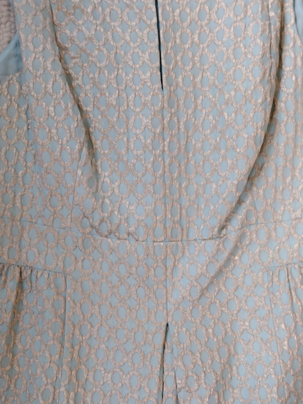 Ralph Lauren Blue and Gold Sleeveless Jacquard Midi Dress - Picture 3 of 7
